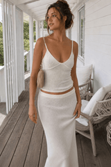 Sexy Off Shoulder Cami Maxi Skirt Set