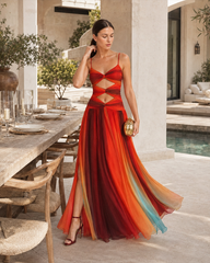 Twist Knit Hollow Shoulder Strapless Bodycon Maxi Dress
