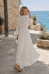 Bell Sleeve Sexy V Neck Belt Blouse
