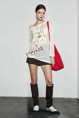 Loose One Shoulder Graphic Cover Up