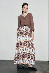 Boho Print Exotic Vacation Skirt