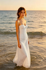 Strapless Hollow Out Tie Maxi Lace Dress