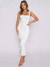 Square Neck Midi Dress in Pastel Yellow