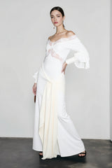 Bell Sleeve Lace Trim Birthday Dress