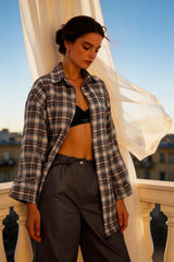 American Vintage Plaid Blouse