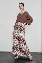 Boho Print Exotic Vacation Skirt
