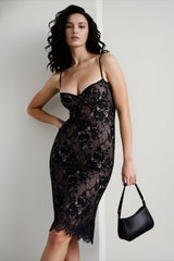 Spaghetti Strap Bodycon Lace Dress