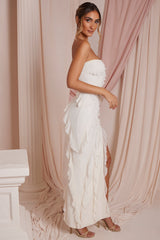 Bandeau Ruffle Detail Maxi Dress