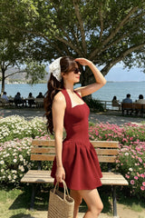 Low-Back Ruffle Mini Party Dress