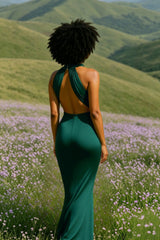 Bianca Crossover Halter Neck Dress