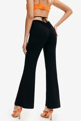 High Waist Tie Back Flare Pants