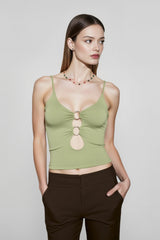 Front Cutout Cropped Cami Top