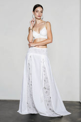 Vintage Lace Patchwork Bow Vacation Skirt