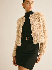 Flower Crew Neck Blazer