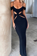 Cut Out Slip Slit Maxi Dress