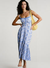 Slim Eyelet Sleeveless Vacation Dress