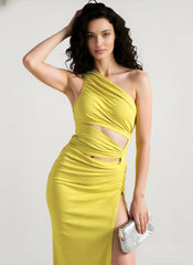 Elegant Sexy Asymmetrical Shoulder Party Dress