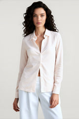 Linen Sheer Button Down Blouse