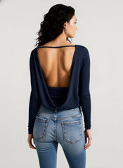 Y2K Cutout Backless Slim Long Sleeve Crop Top