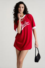 V Neck Mesh Letter T-shirts