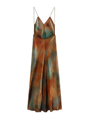 Neptune Satin Open Back Long Dress