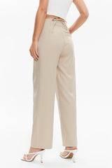 High Waist Tie Back Wide Leg Pants