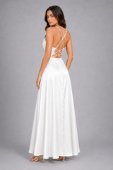 Elegant Spaghetti Strap Ruched Formal Dress