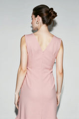 Romantic V Neck Ruffle Linen Vacation Dress
