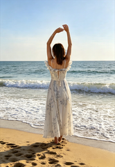 Spaghetti Strap Ruffled Floral Flowy Maxi Dress