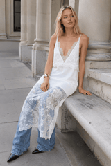 Sexy Lace V Neck Elegant Midi Blouse
