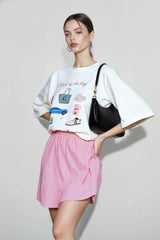 Hand Painted Print Oversized T-Shirt