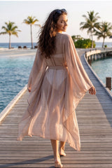 Stretch Mesh Long Beach Cover Up