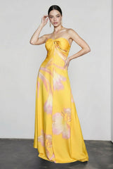 Print Backless Strapless Vacation Dress