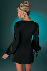 Balloon Sleeve Mini Dress