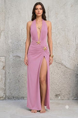 Fashionable V-Neck Split Loose Party Dress
