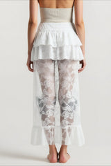 Lace Asymmetric Bodycon Skirt