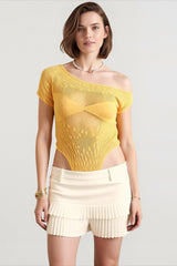 Rhinestone Mesh Bodysuit Sheer Top