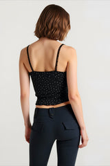 Polka Dot Bow Detail Cami Top