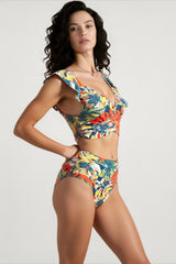 Print Summer Push Up High Waist Two Piece Swim Sets