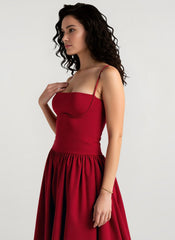 Elegant Vintage Cami Bodycon Midi Dress
