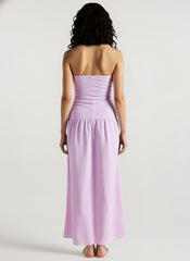 Solid Tube Cutout Sexy Vacation Dress