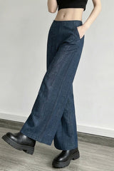 Linen Yarn Dyed Wide Leg Pants