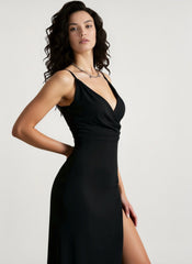 V-Neck Floral Print Split Strap Party Dress