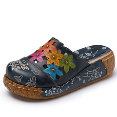 Diana Women's Platform Leather Clogs