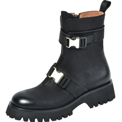 Donay Women's Round Toe Leather Boots