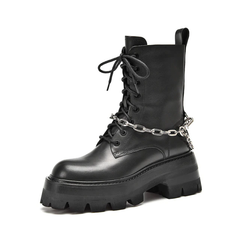 Duval Women's Leather Platform Ankle Boots