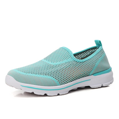 Estelita Women's Slip-On Breathable Mesh Summer Flat Black Shoes