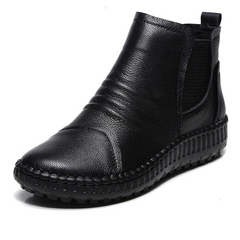 Fercha Women's Leather Soft Warm Ankle Boots