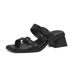Gigi Women's Leather Heel Sandal