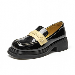 Giorgia Women's Patent Leather Black Loafer Shoes